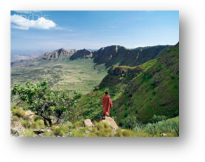 Kenya, A magnificent view from the eastern scarp of Africa's Great Rift Valley at Losiolo, north of Maralal.